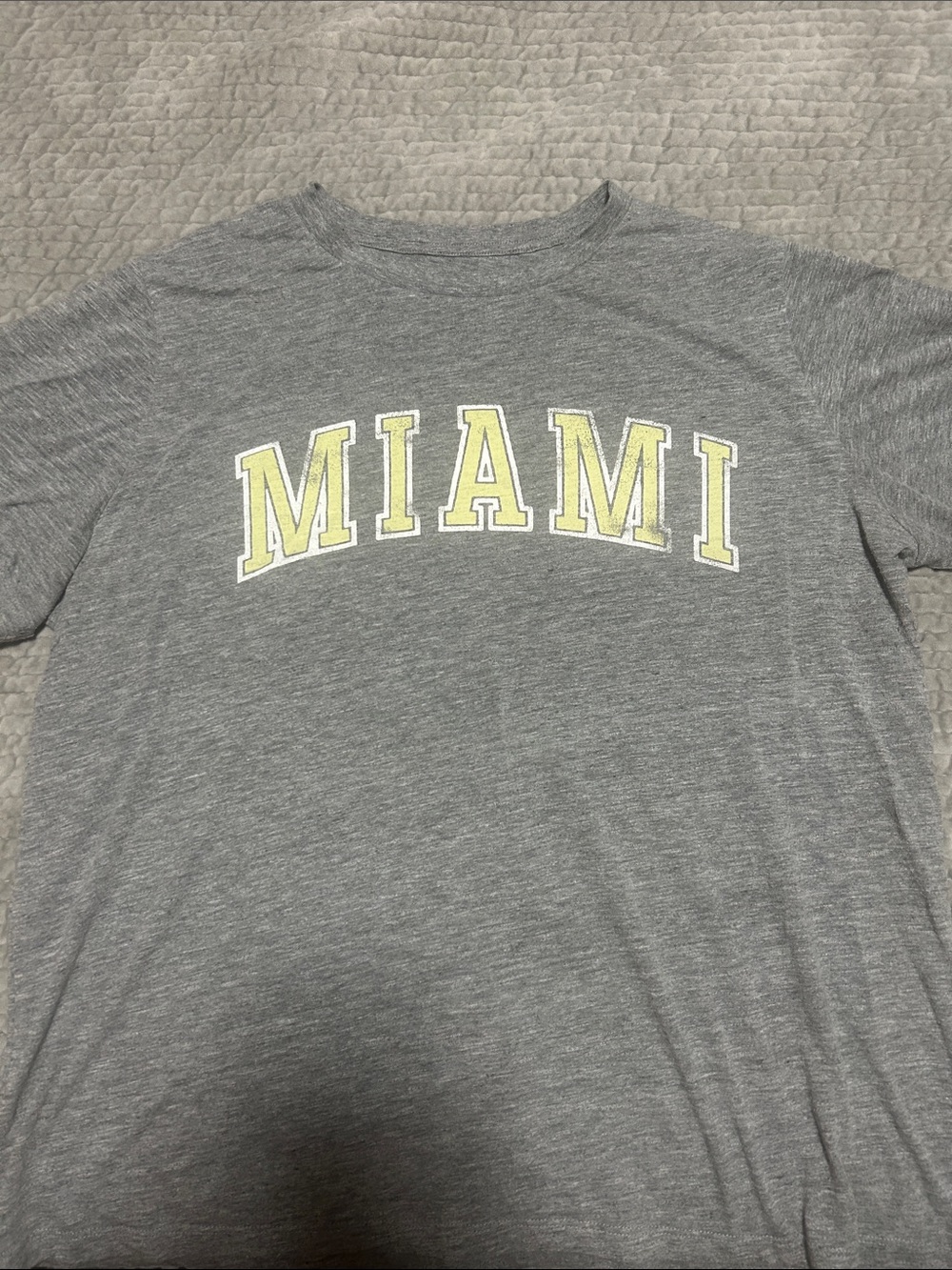 Grayson Threads Gray Tee with Yellow MIAMI Graphic